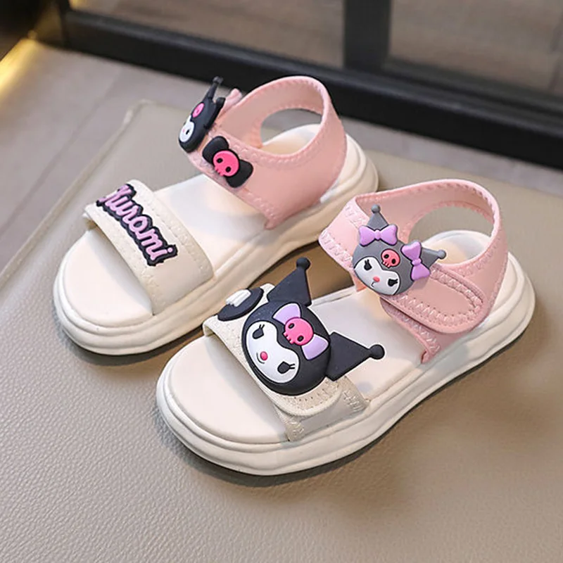 Nuovo Sanrio Kuromi Kids sandalo Cute Cartoon Summer Outdoor Kawaii Soft Sole Comfort antiscivolo bambini sandalo da spiaggia regali per ragazza