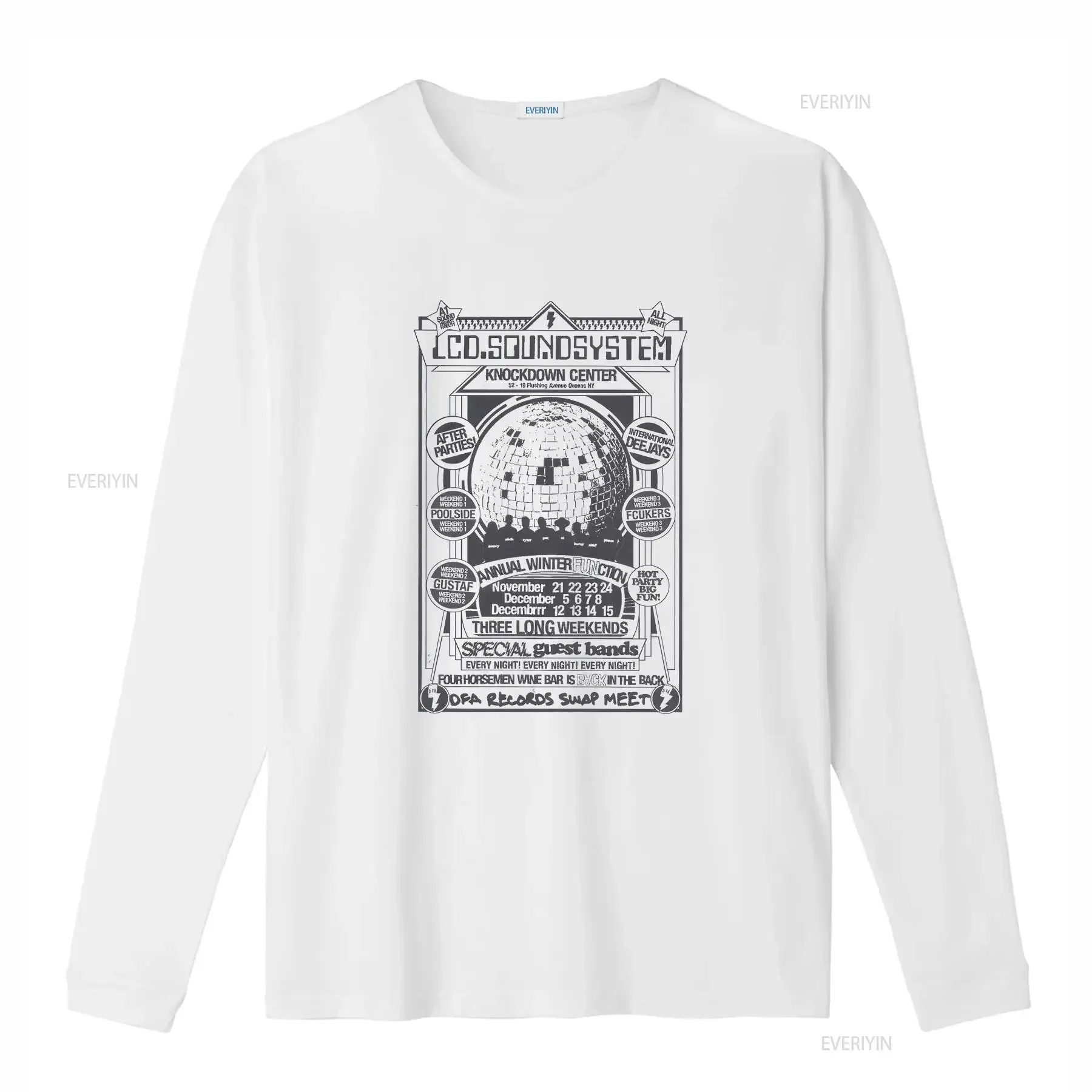 LCD Soundsystem 2024 Winter Annual Function T Shirt Full Size S 5XL vintage Washed Versatile Stretched homme fashion Soft