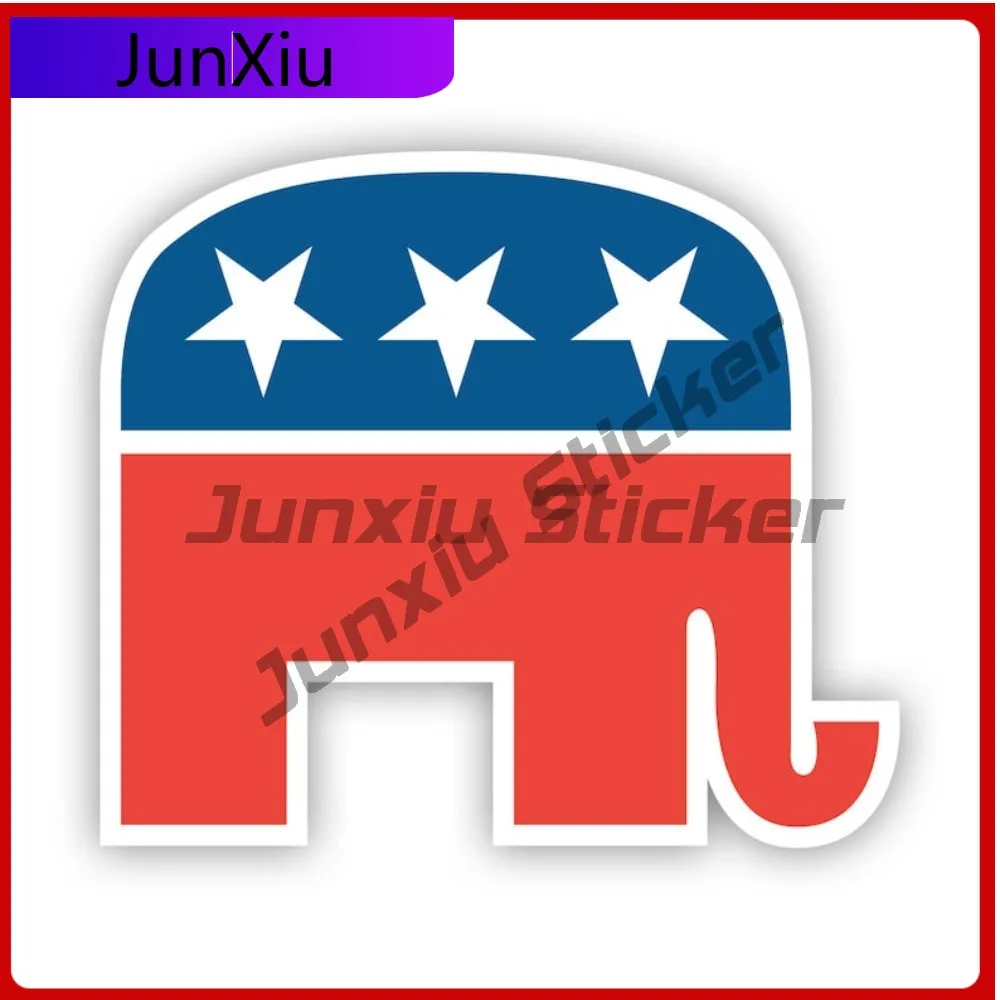 Republican Elephant Sticker Uv Protected Decals Republic Political Politics Gop Grand Old Party Auto Decor Car Sticker Vinyl