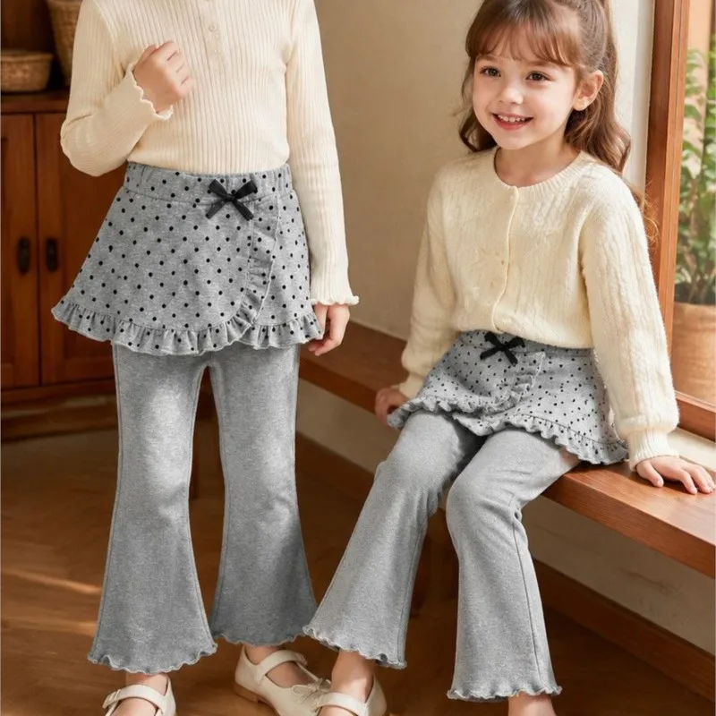 New Girls Dot Lac Skirts Pants Baby Kids Spring Autumn Princess Clothes Children Birthday Party Trousers Pant Leggings Skirt 6