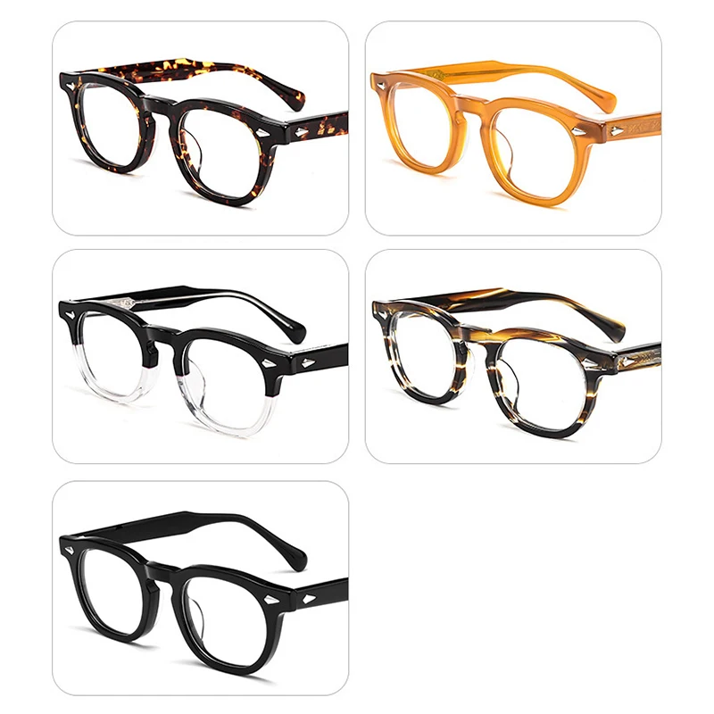 High-Quality Acetate Glasses Frame Men Women Fashionable Retro Square Round Computer Eyeglasses Business Casual Eyeglasses - Image 6