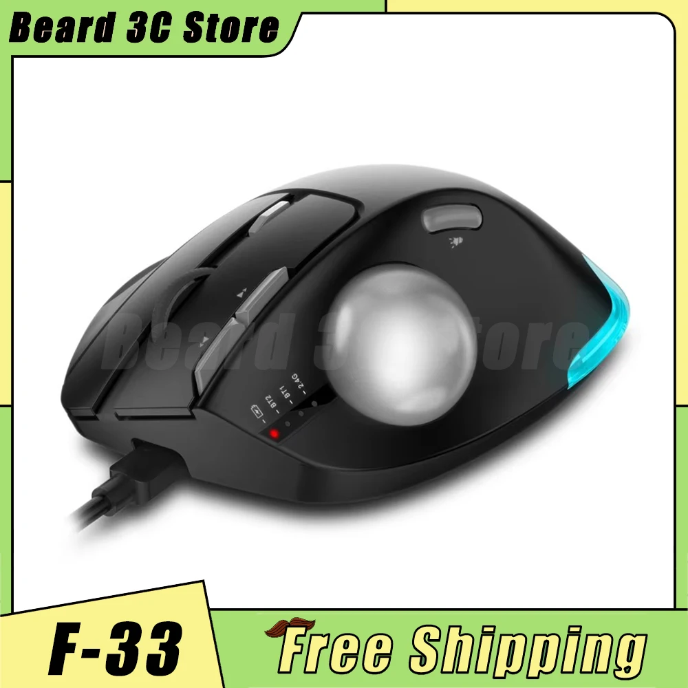 

ZELOTES F-33 Trackball Mouse Bluetooth Трехрежимная мышь для 2D/3D Major Graphic Designer Cross-Screen CAD Drawing PS Пользовательский подарок