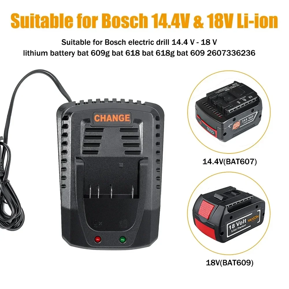 

3A Li-ion Battery Charger For Bosch 14.4V 18V Battery BAT609 BAT609G BAT618 BAT618G Charger AL1860CV AL1814CV AL1820CV