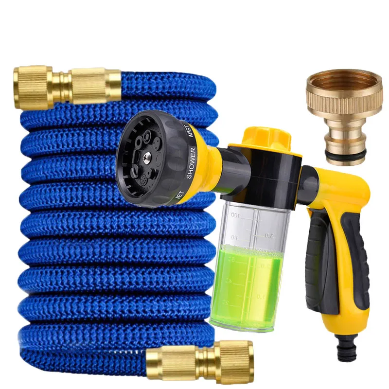 

Расширяемый садовый шланг, водяной пистолет для очистки высокого давления, многофункциональный, принадлежности для полива и орошения садового газона