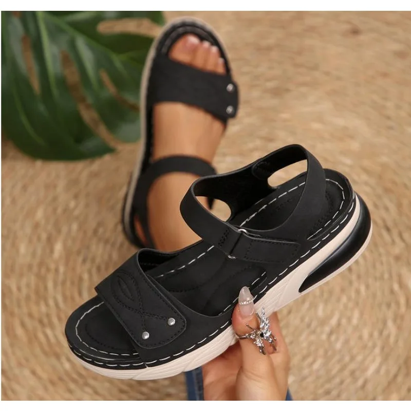 2026 New Women's Summer Casual Wedge Sandals Lightweight Platform Walking Sandals Woman Plus Size Comfort Non Slip Beach Shoes