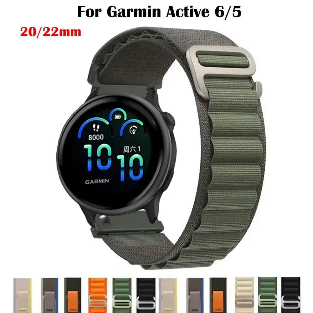 20mm 22mm Alpine Loop Für Garmin Vivoactive 6 5 4 3 Venu 2 3 Sport Strap Für Garmin Forerunner 55 158 745 965 265 255 645 SQ SQ2