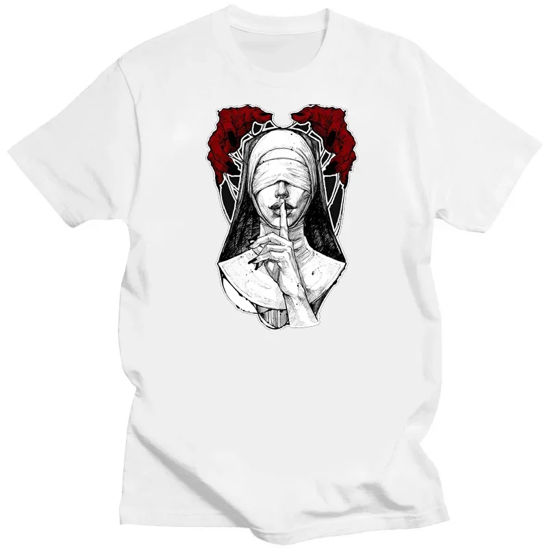 Unholy Nun Print Men Women Tshirt Creativity Evil Bad Nun Summer T Shirt Fashion Male Short Sleeve Loose Hip-hop Tee Casual Top