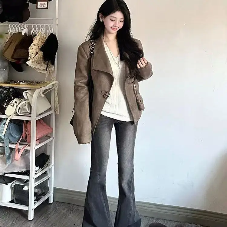 

Bomber Jackets Aviator Womens Autumn Bohemian Gradient Rainbow Striped Fringed Chic Preppy Multi-Colored Patchwork Unique Simple