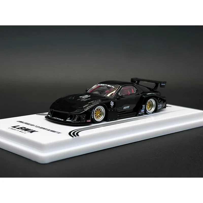 Innoスーパーシルエットダイキャストカーモデル、ミニチュアおもちゃ、ブラックゼロ、1:64 lbwk rx7 fd3s、dioramaコレクション