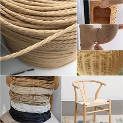 500g Diameter 4mm Three Strand Kraft Paper Rope Black Light Brown Surface Waterproof Y Chair Furniture Material