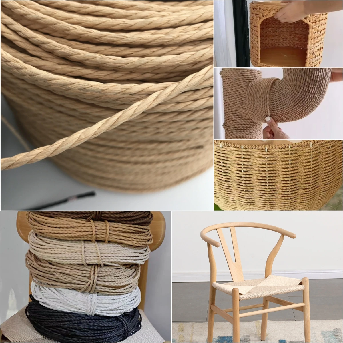 Genuine Danish Paper Cord 4mm 4.5mm Original Danish Paper Rope 500g Surface Waterproof Y Chair Furniture Material