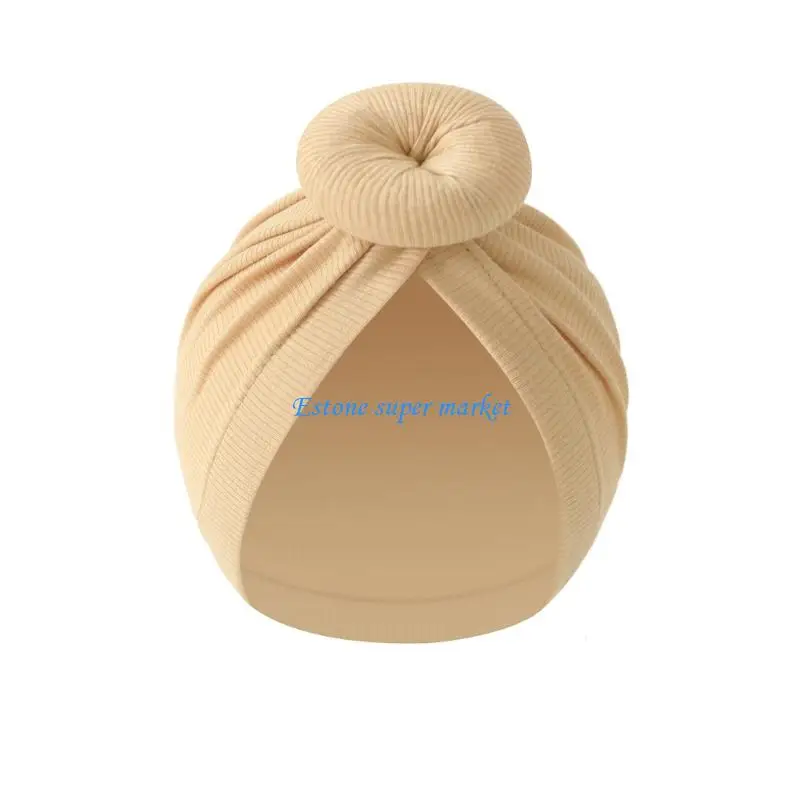 090B Lovely Knotted Baby Hat Color Girls Boys Turban Hat Soft & Breatahble Newborns Infant Bonnet Caps Bun Headgear