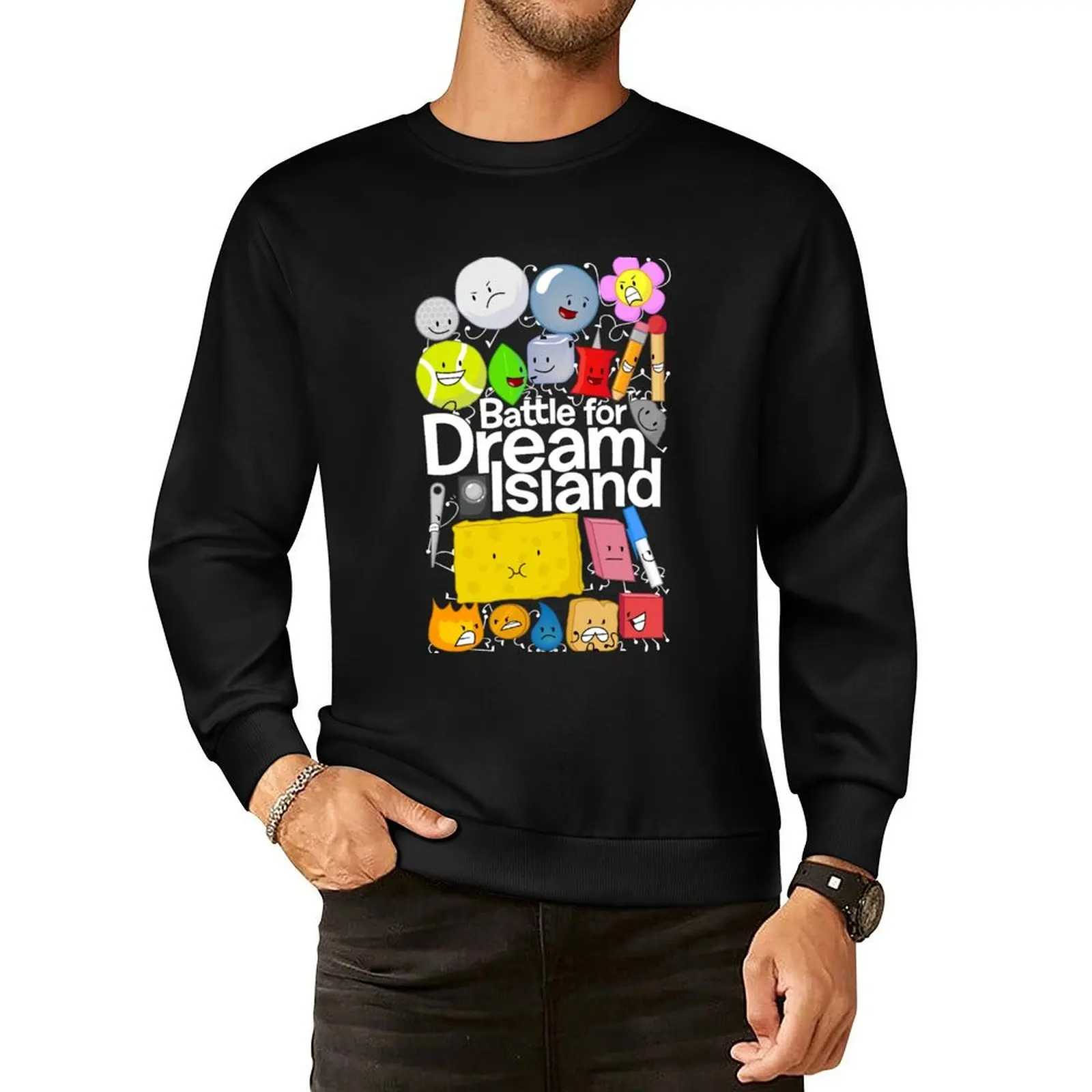 BFDI Poster Black Pullover Hoodie korean clothes men's winter sweater new sweatshirt