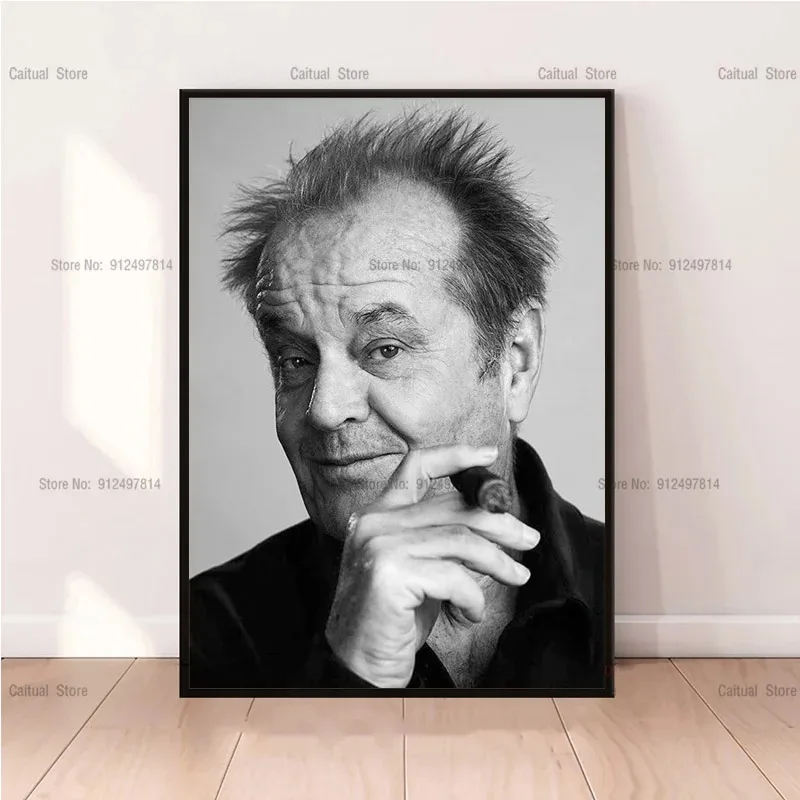 Movie Star The Shining Jack Nicholson Smoking Cigar Canvas Painting Poster Prints Wall Picture Art Living Home Room Bar Decor