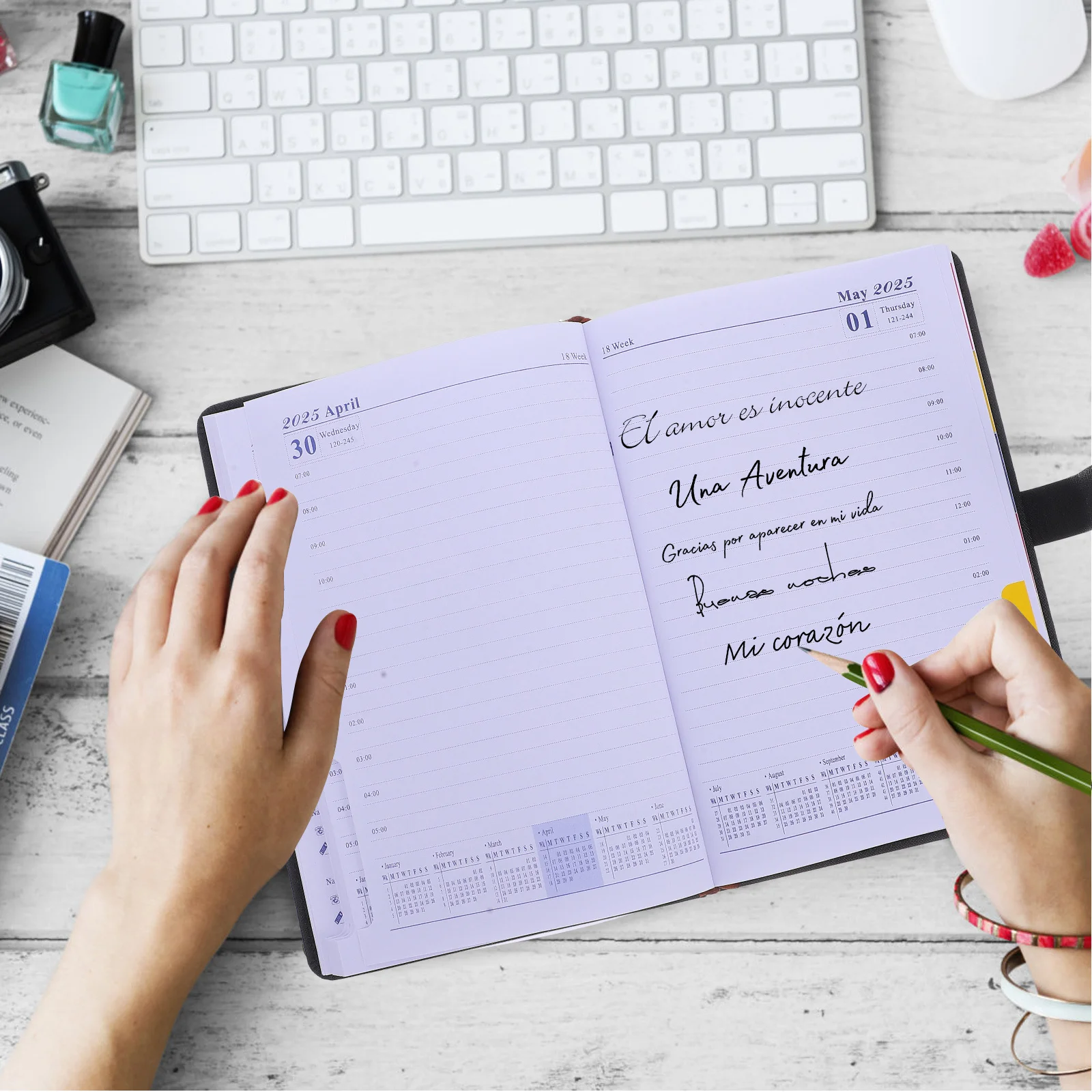 Daily Planner 2025 A5 One Page Per Day Monthly Calendar Notebook Task Scheduling Appointment Organizer