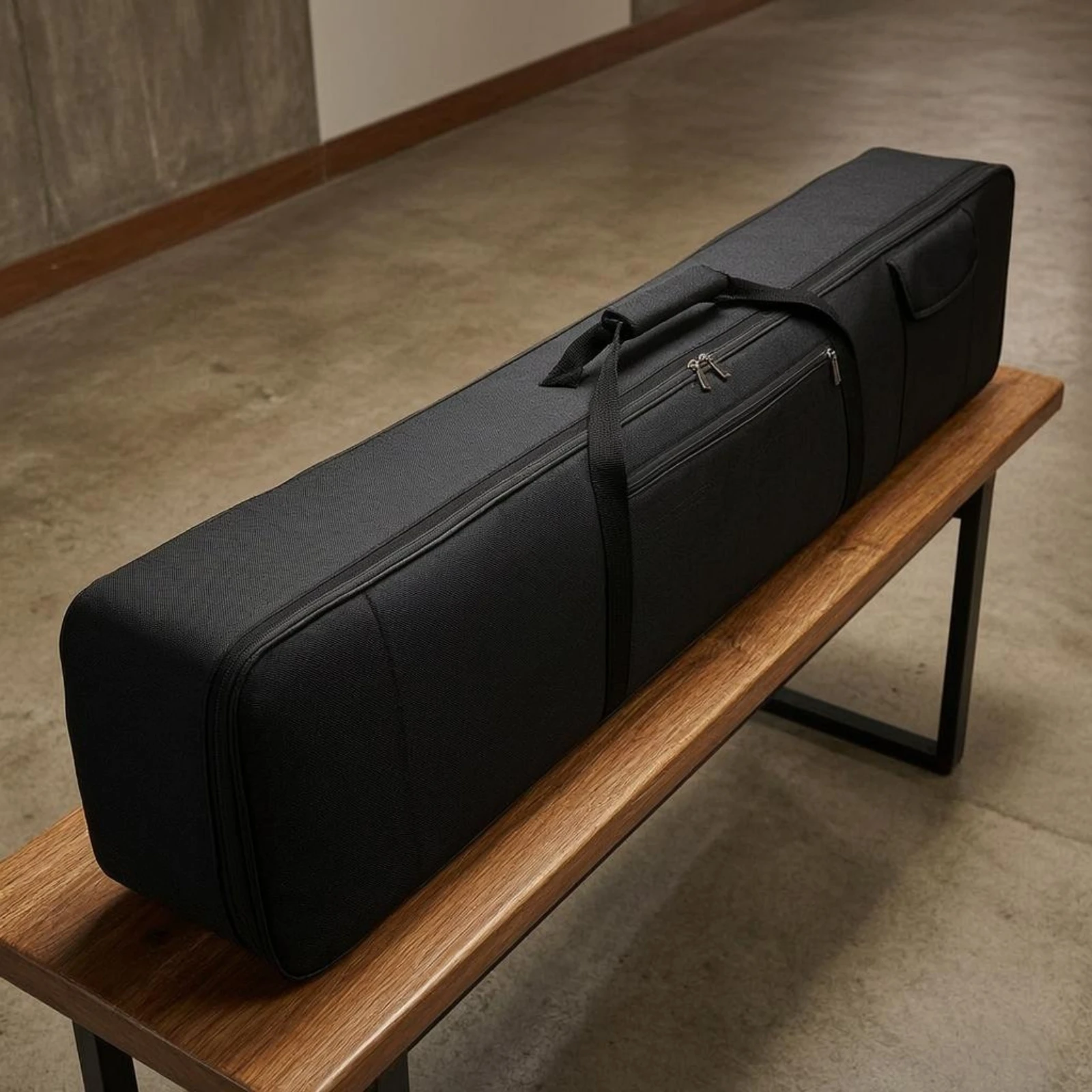 88-Key Keyboard Bag Full-Length Zipper Soft Padded Keyboard Case 88 Key Piano Bag Black Portable image 4