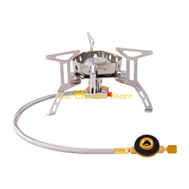Q84C Multiple Fuels Outdoor Stove Sandblasted Windproofs Metal Texture for Backpackers Mountaineer and Adventurers