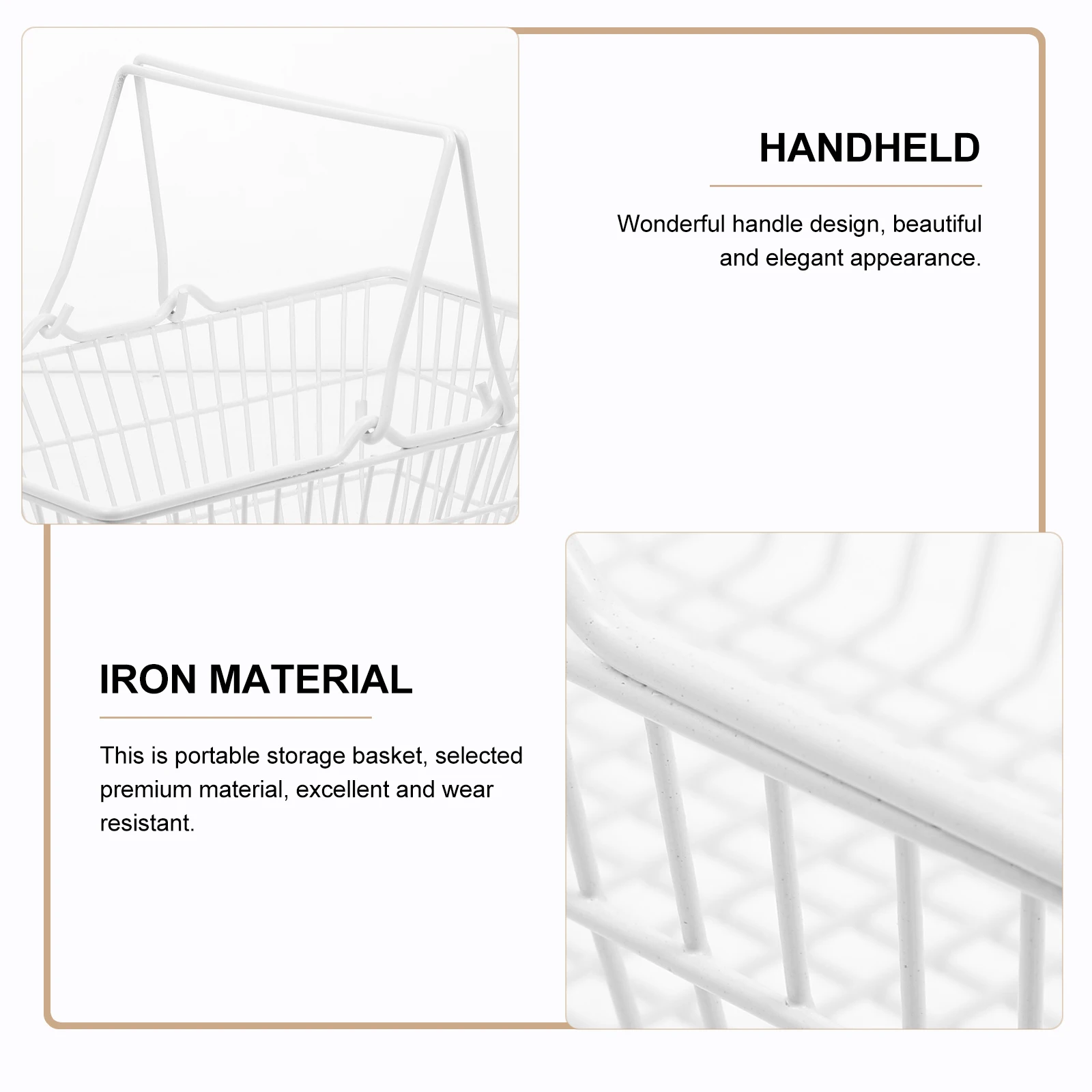 

Shopping Basket Kitchen Storage Baskets Produce Wire Iron Handheld Bin Small Child