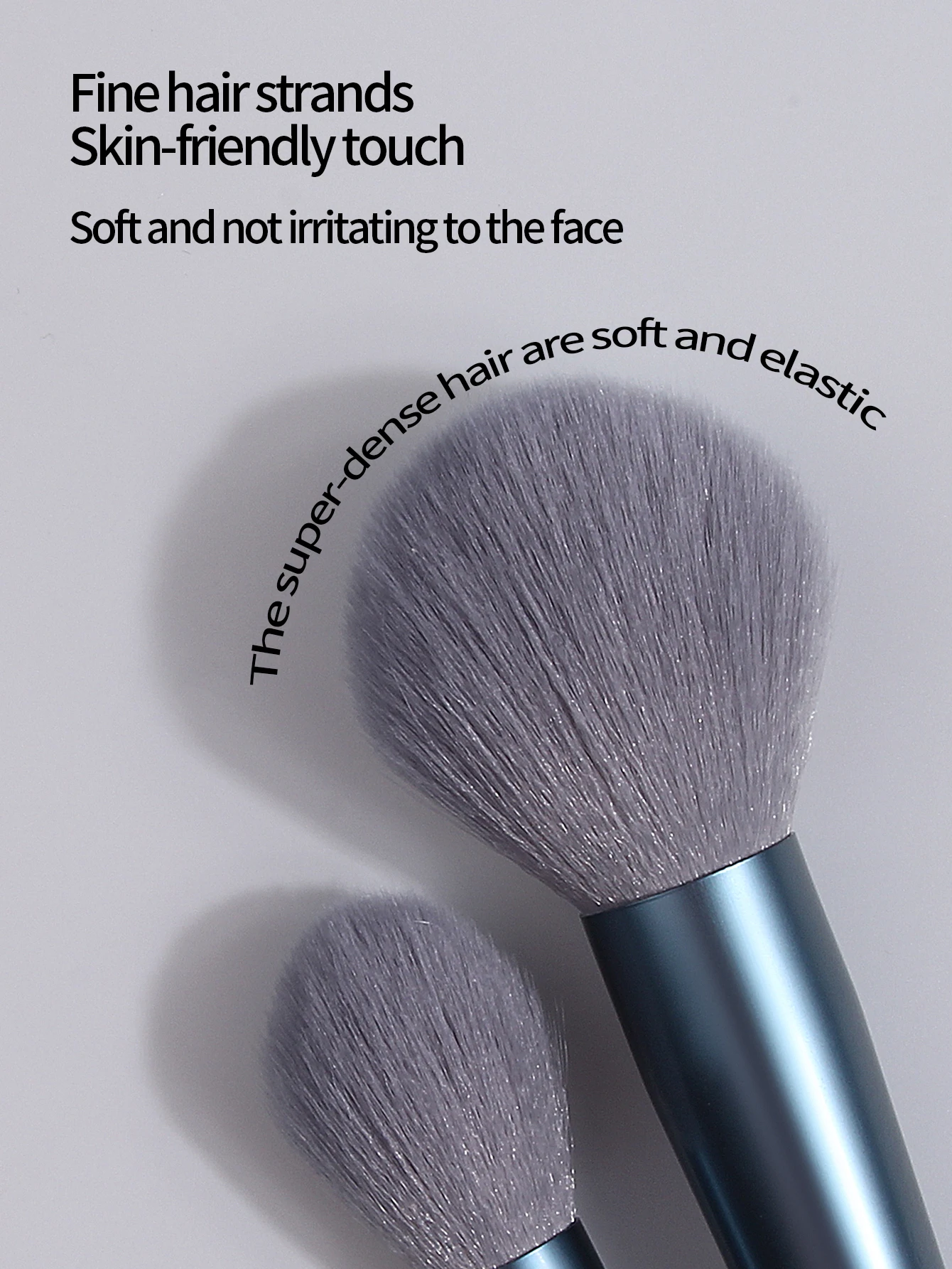 12 essential Morandi blue makeup brushes for travel makeup + storage bucket, soft bristle ultra-portable blush/eyeshadow brushes