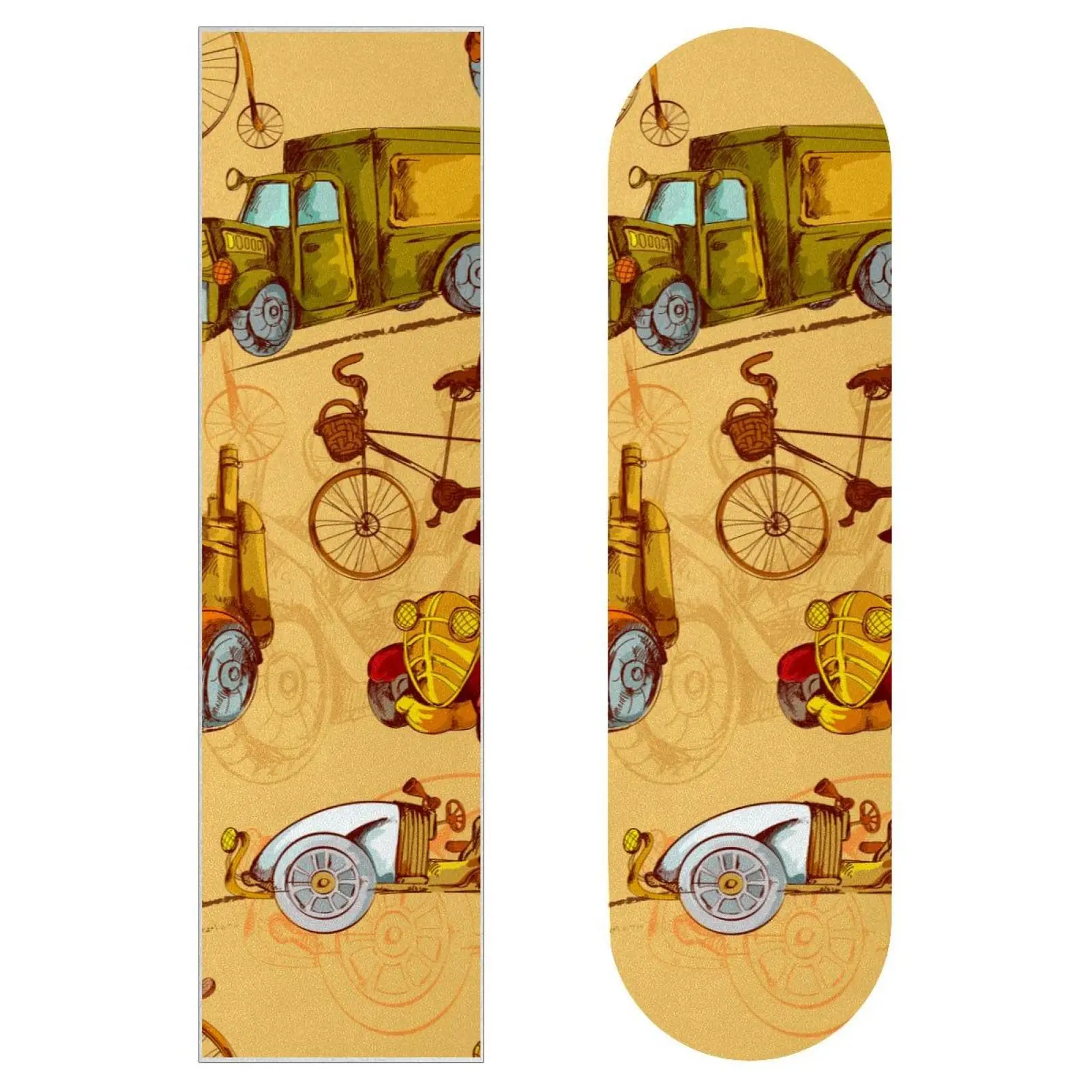 Cartoon Car Print Skateboard Grip Tape,Longboard Griptape Bubble Free Anti-Slip 33’’ x 9’’ Tapes Sandpaper for Teens Girls Boys