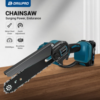 Drillpro 6/8 Inch Brushless ChainSaw Cordless Electric Saw 1300mah Woodworking Handheld Pruning Chainsaw For 18V Battery