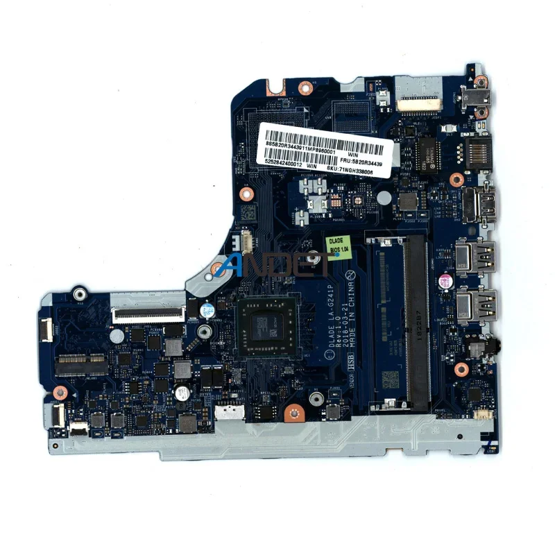 For Lenovo Ideapad 130-15AST LA-G241 A6-9225 UMA Laptop Motherboard Mainboard 100% test OK Notebook Accessories 5B20R34439