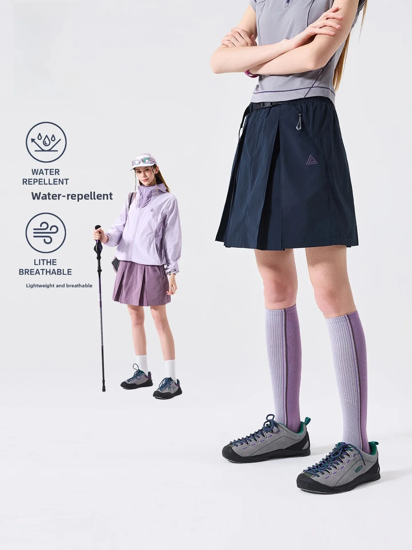 LAZY DAY Waterproof Outdoor Workwear Short Skirt Women's Hiking Lightweight Breathable Anti-Light Sport Pleated Skirt