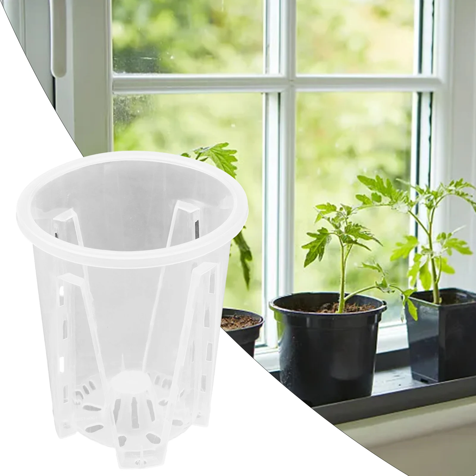 Flower Pot Plastic Flower Pot Flower Pot Control Transparent Pot Flower Pot Mesh Pot Root Orchid Planting Pot Plastic