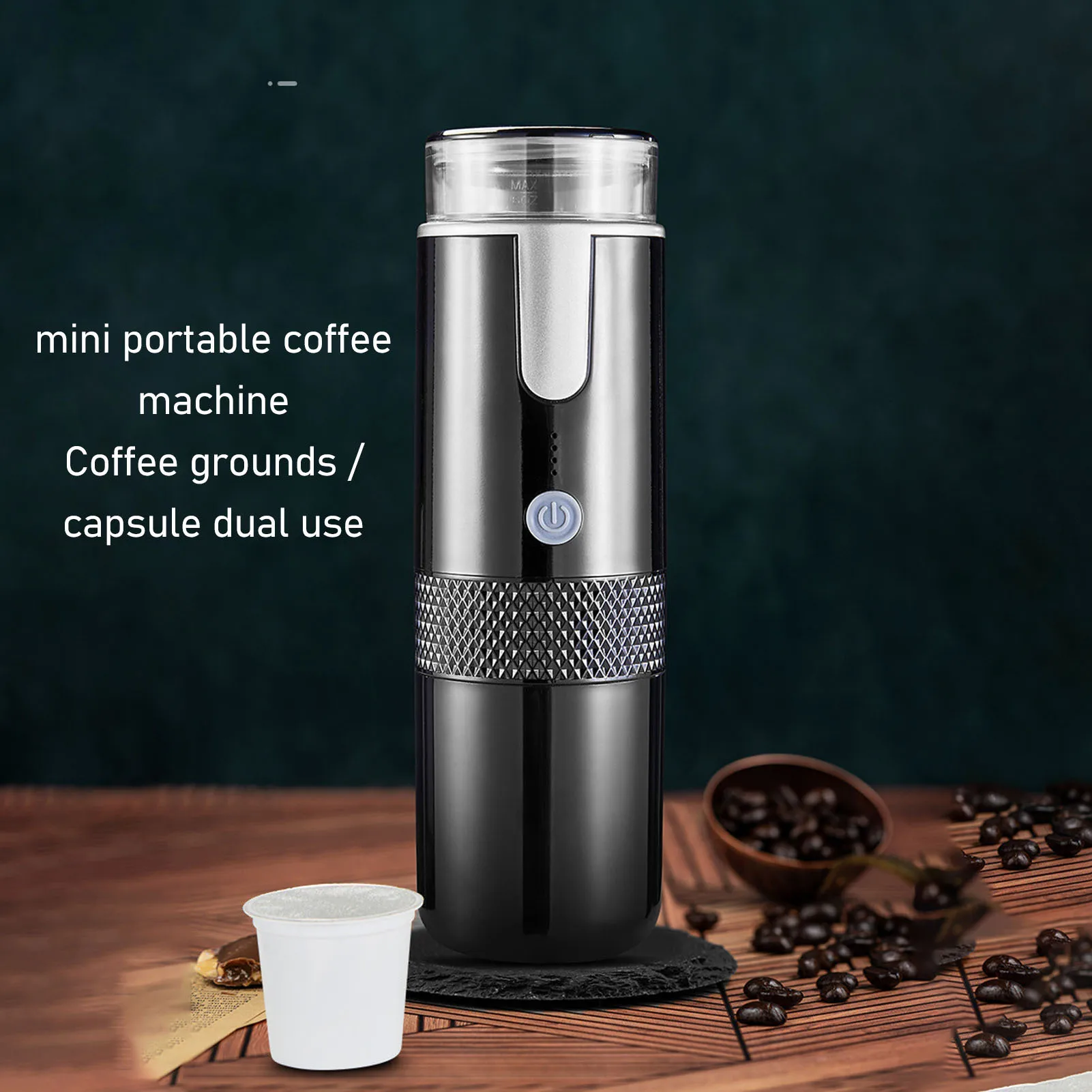 Single Serve Coffeemaker 2 in 1 Design Handheld One Button  Portable Coffee Machine Type C Rechargeable for Hiking