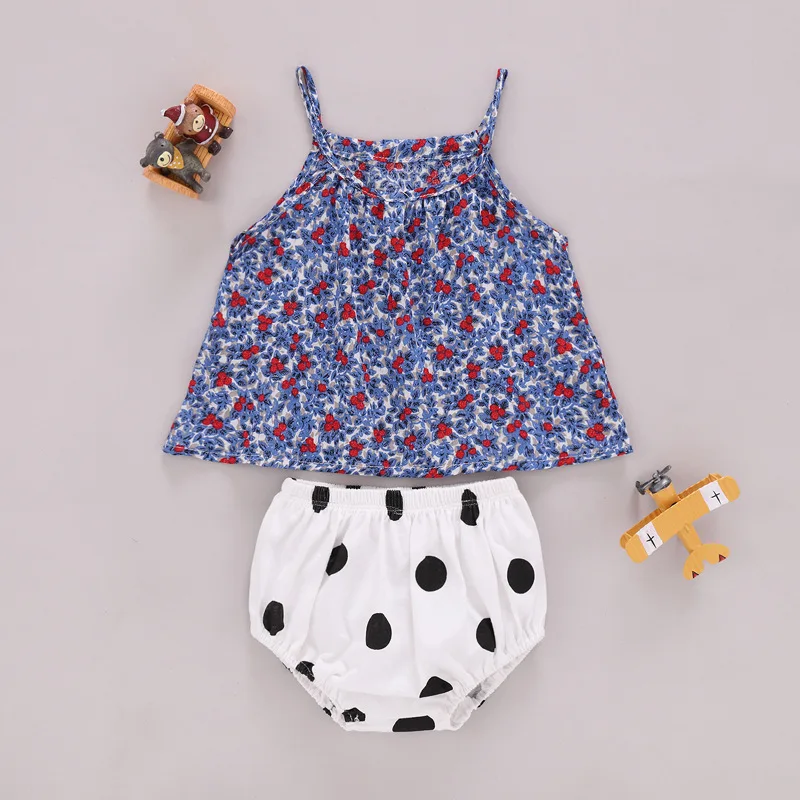 Baby's Sets Girls Suspender Dress Summer New Style Suit Children's Korean Style Fashion Princess Dress Shorts Summer Dress