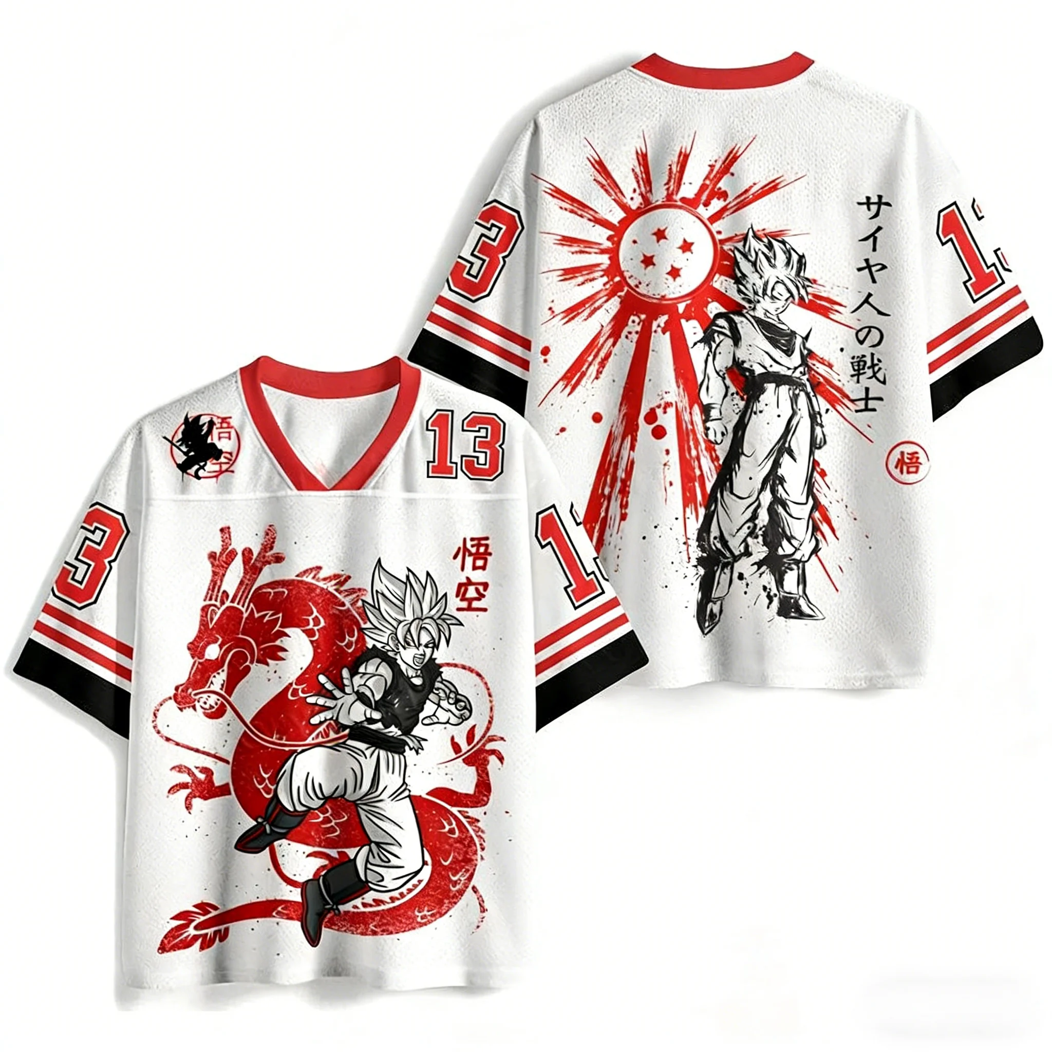 

Summer 2026 Dragon Sun Wukong "Super Saiyan Dragon No. 13" 3D Printed Breathable Quick-drying T-shirt Male/Female Top Y2k