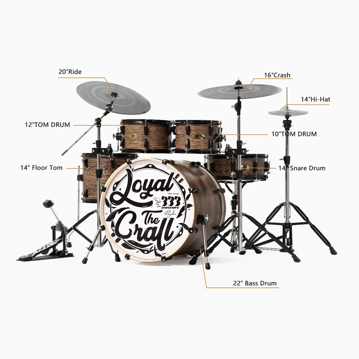 

High Quality Professional Hand Jazz Drum Kit Set Quality Poplar Wood Direct Wholesale New Model Mesh PVC