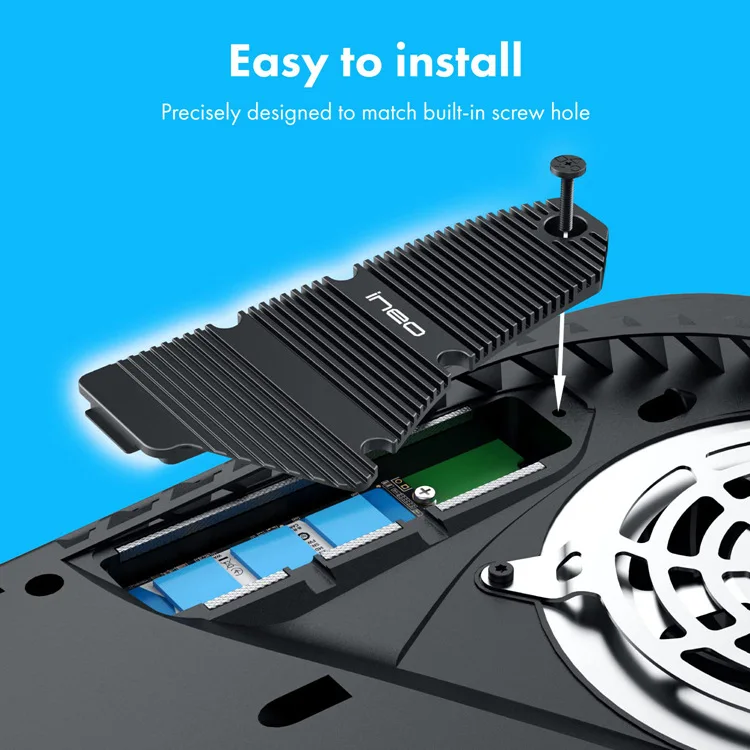 مشع ألومنيوم للبلاي ستيشن 5 من سوني ، مبرد هواء ، ssd ، m.2 ، nvme ، مع 4 وسادة حرارية ، للبلاي ستيشن 5