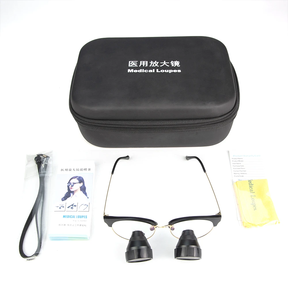 Metal Frame TTL Dental Loupe 2.5X Surgical Magnifier Binocular Dentist Magnifying Glass Long Working Distance