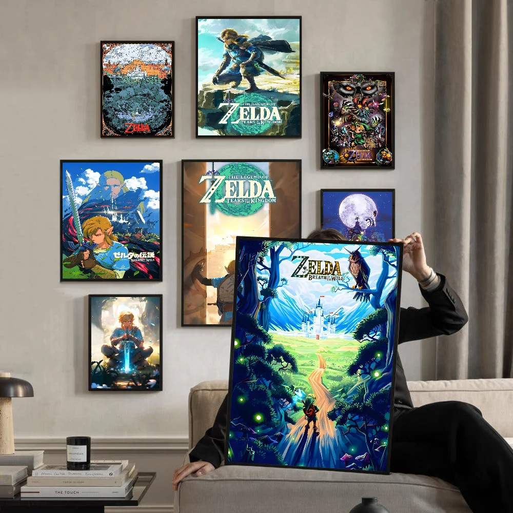 Game T-Tears Of Z-Zelda Whitepaper Poster Waterproof Paper Sticker Coffee House Bar Aesthetic Art Wall Painting