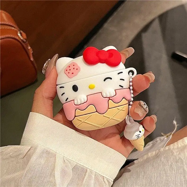 

3D Kitty Cartoon Cover Case for Airpods 1 2 3 4 Generation Case for Airods Pro 2 Pro 3 Wireless Silicone Earphone Accessories