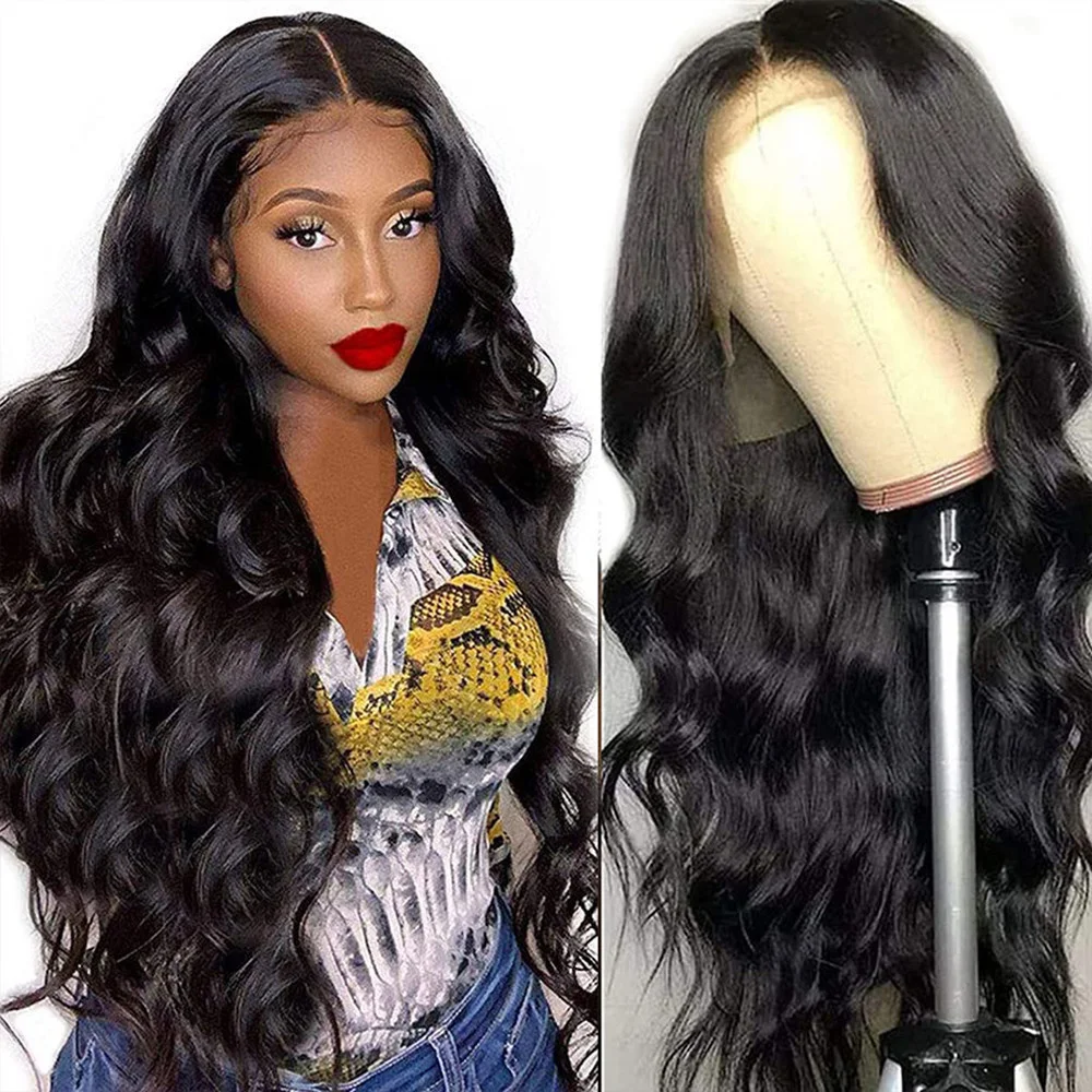 

8-32inch Body Wave Glueless Wigs Human Hair Pre Plucked 13x4 13x6 Lace Front Wigs 150-180% Density Natural Color Human Hair