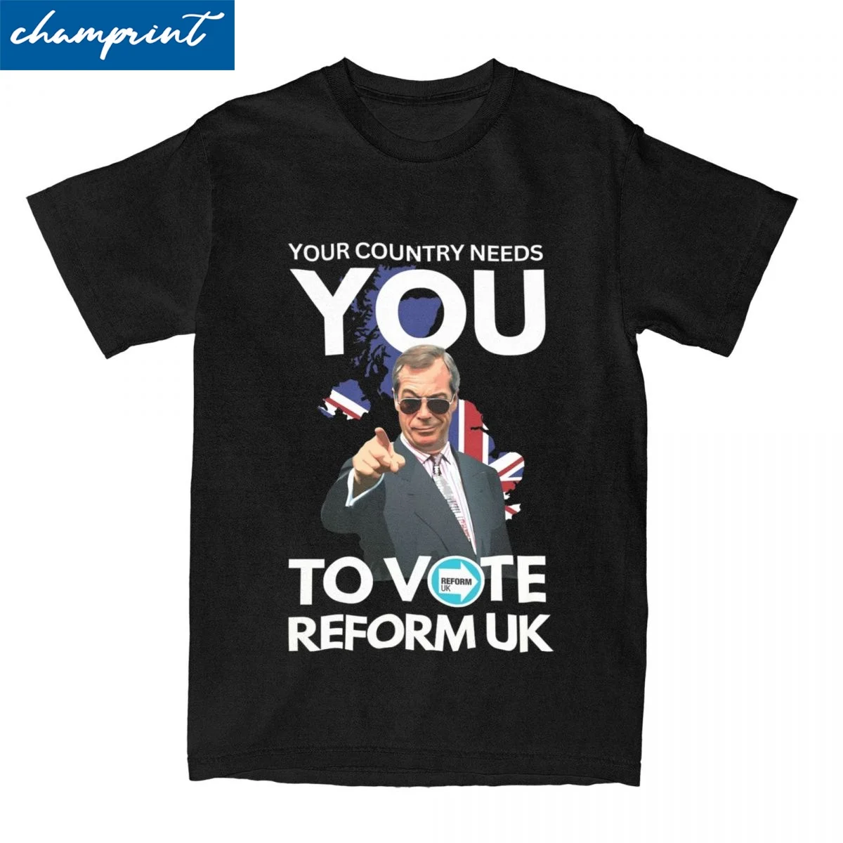 Tu país necesita que Nigel Farage Reform UK camiseta hombres mujeres hacen Gran Bretaña grande otra vez Camiseta de algodón cuello redondo Tops