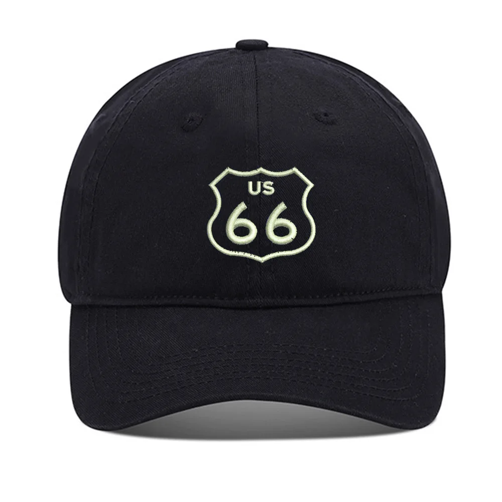 

Lyprerazy Baseball Caps Route 66 Highway Unisex Embroidery Baseball Cap Washed Cotton Embroidered Adjustable Cap