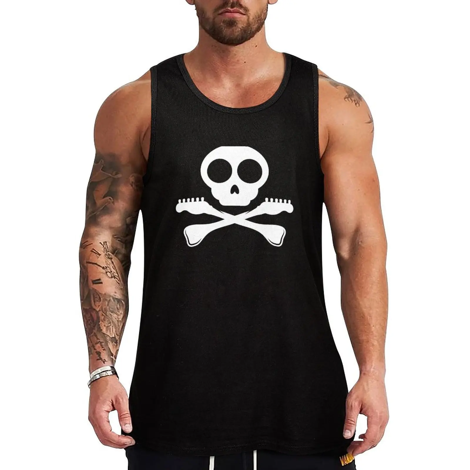 

Classic Skull Crossbones Tank Top sleeveless man shirts bodybuilding man sleeveless shirt man gym Men's gym clothing