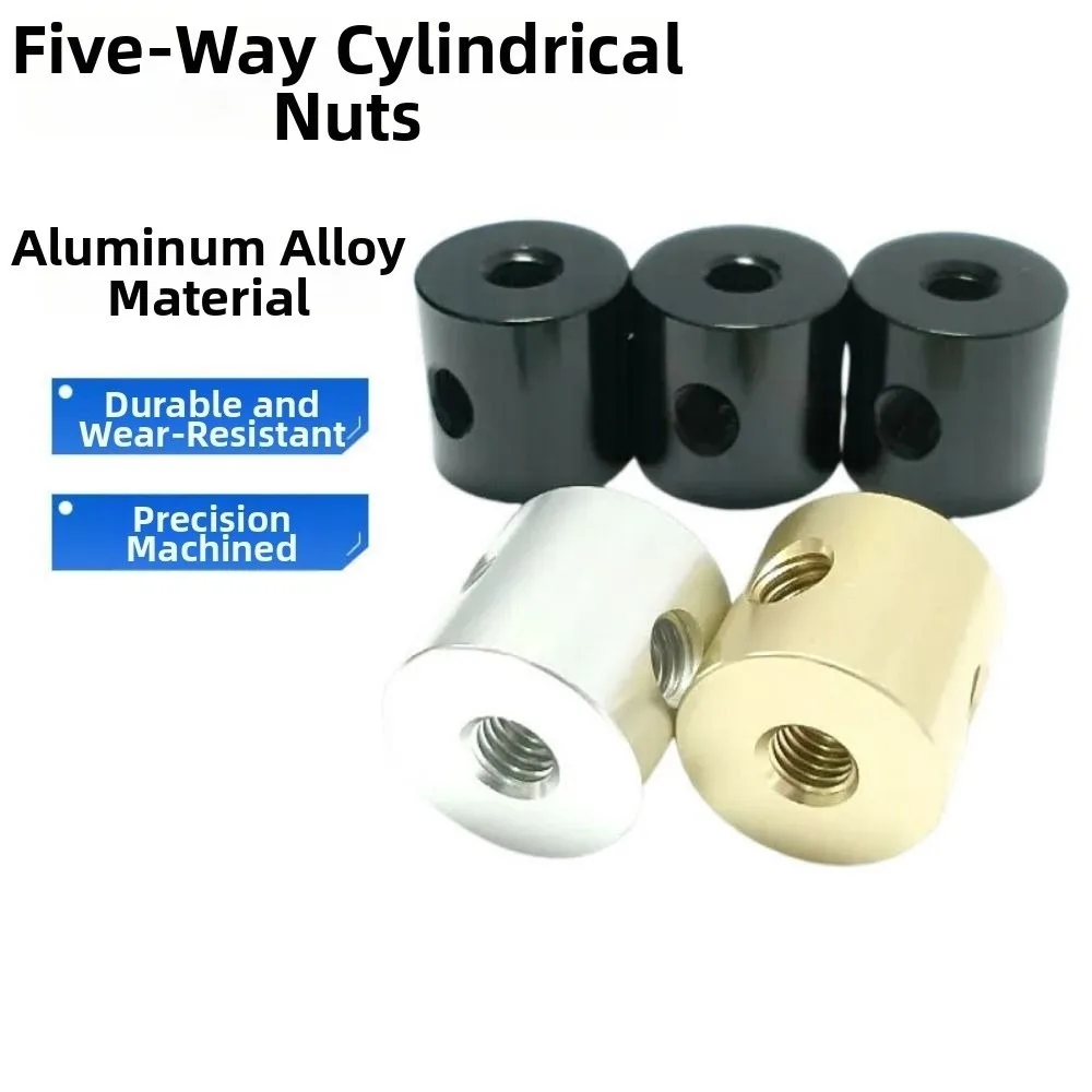 Aluminum Alloy Cylindrical Nut Stainless steel Through Hole Through Hole Nut 24mm Multi-Hole Triangular Connector Nut Outdoor