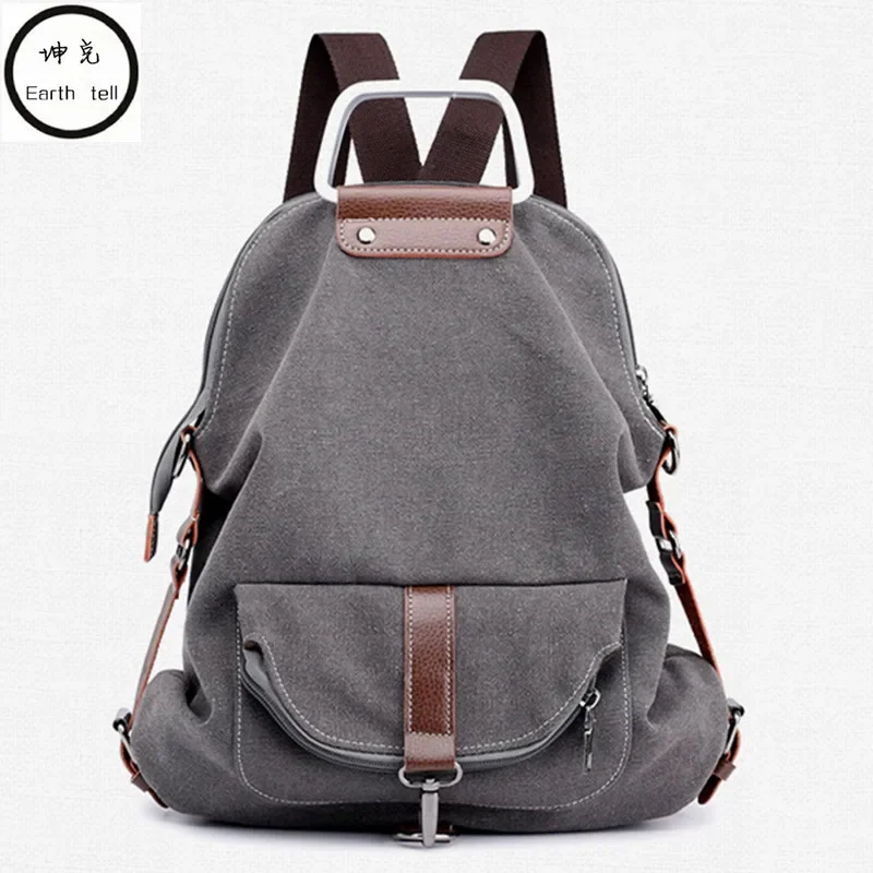 New Brand Women Bags Fashion Canvas Backpacks Korean Style Functional School Function Shoulder Hand Leisure Bags Shopping Totes