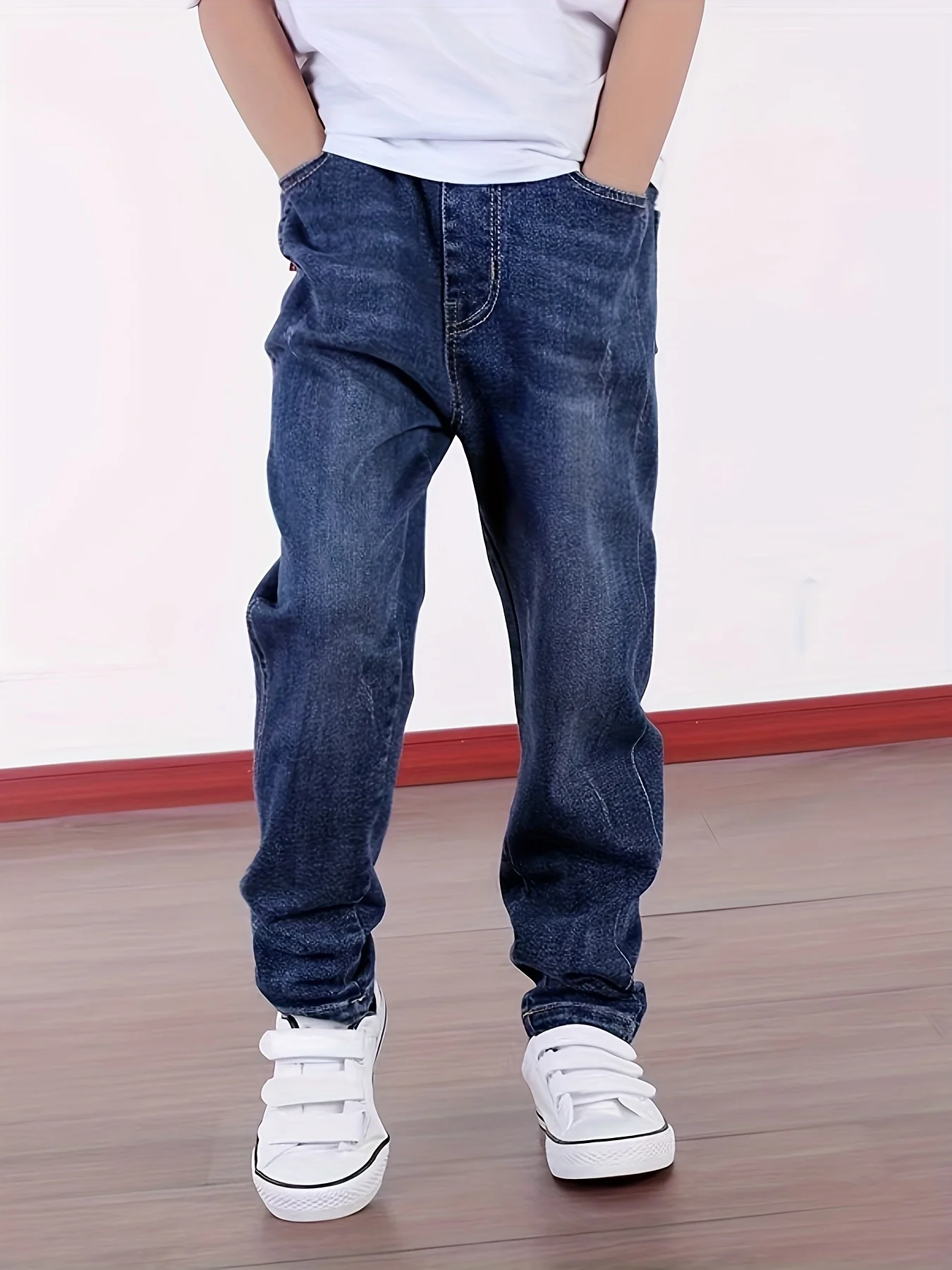 

DIIMUU Kids Boy Jeans Clothes Skinny Jeans Classic Pants Child Denim Long Bottoms Clothing Boy Casual Trousers 5-11 Years