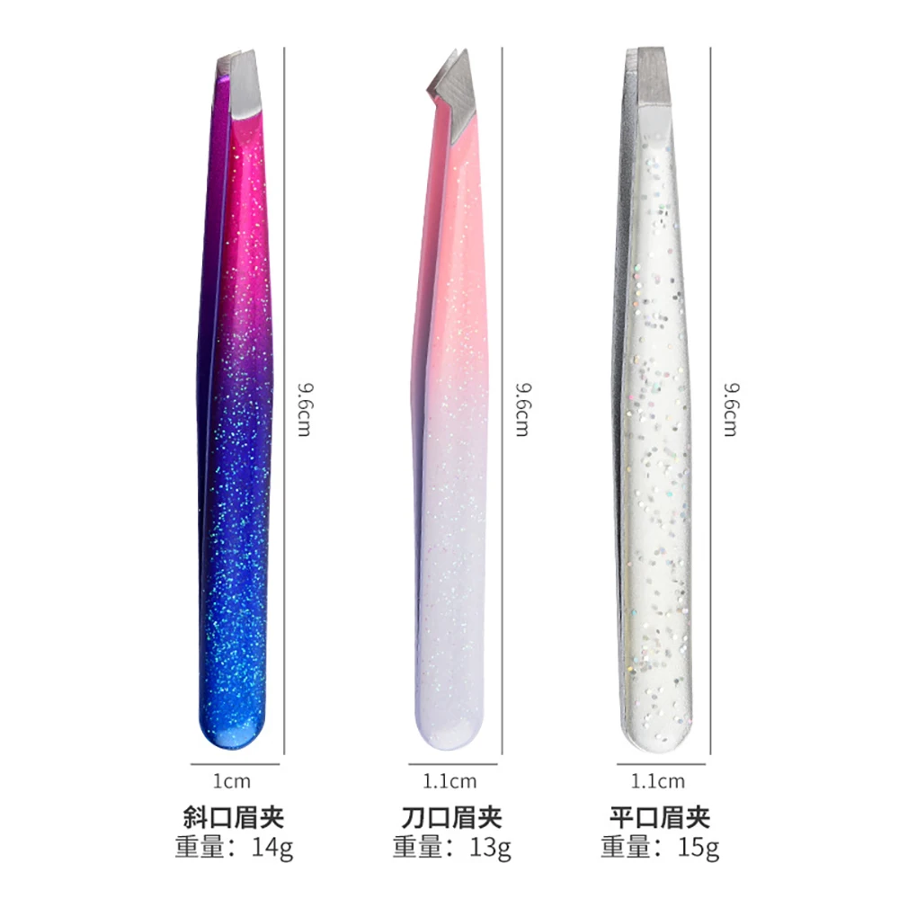 Conjunto de pinças profissionais de aço inoxidável para sobrancelhas, ótima precisão para remoção de pêlos faciais