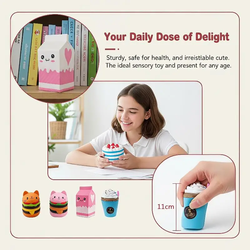 Cute Cartoon Food Toys Slow Rising Soft For Kids Stress Relief Party Gifts Desktop Decoration