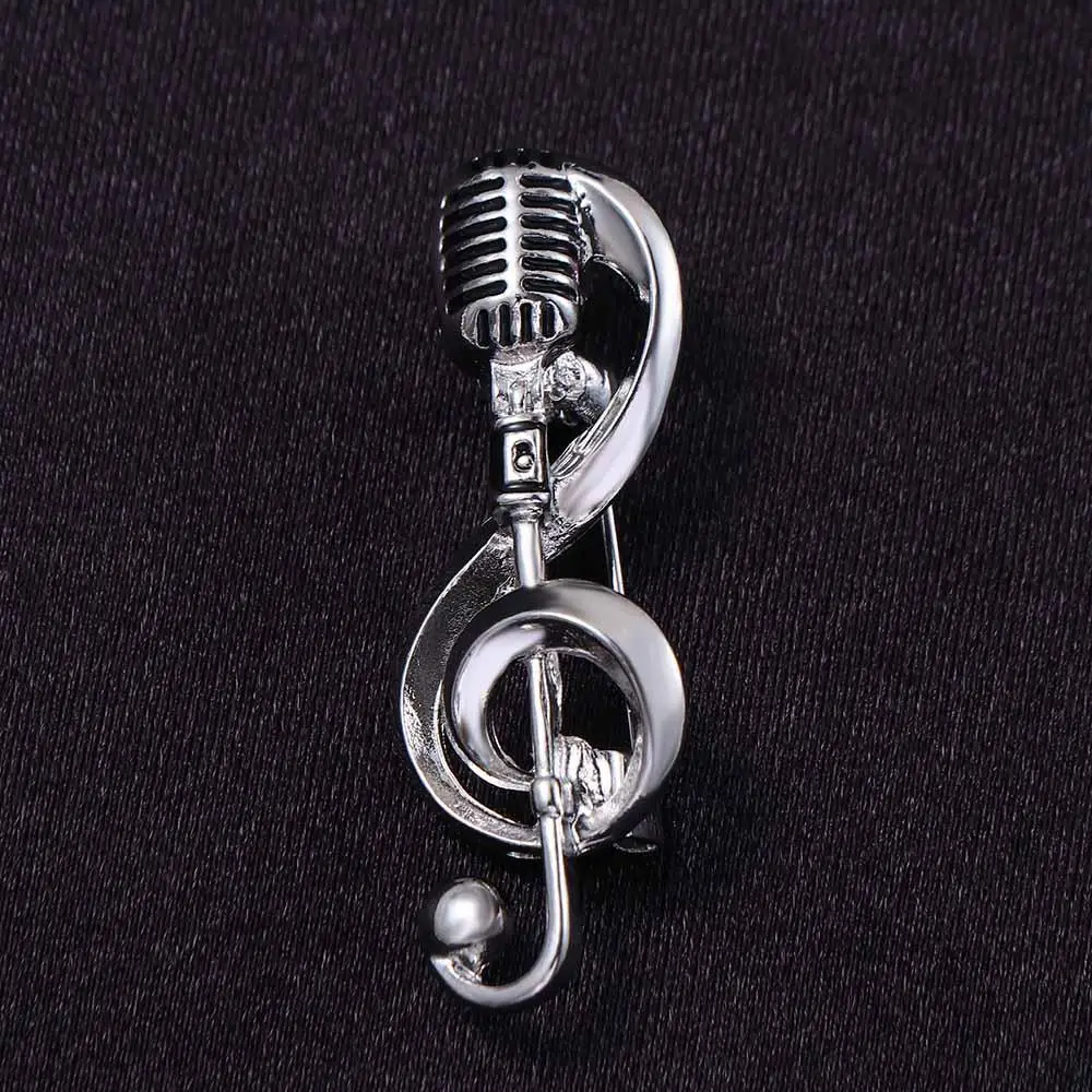 Gift for  Singer Party Badge Pin Concert Jewelry Accessories Enamel Pin Music Note Brooch Brooches Pin Microphone Brooches