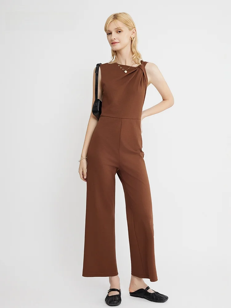 

Asobio Vintage ter One-Piece Summer Women's Pure Color Waist-Cinching Knot Ne Vest Wide Leg Pants High Waist Long Pants