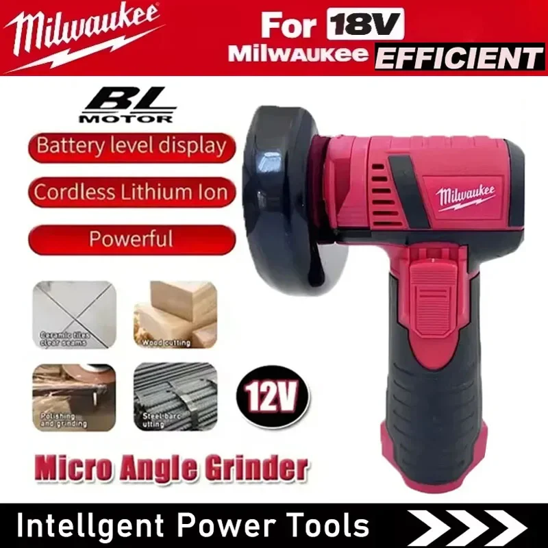 

Milwaukee Micro Angle Grinder Brushless 12V Battery Electric Angle Grinder for Diamond Cutting Wireless Power Tool