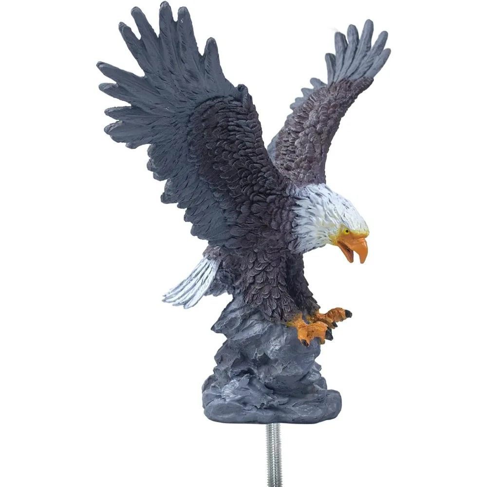 Eagle Flag Pole Topper,for Flagpole Topper, Durable Resin Construction, Flying & Hand-Painted Design, Decorative Bright Light