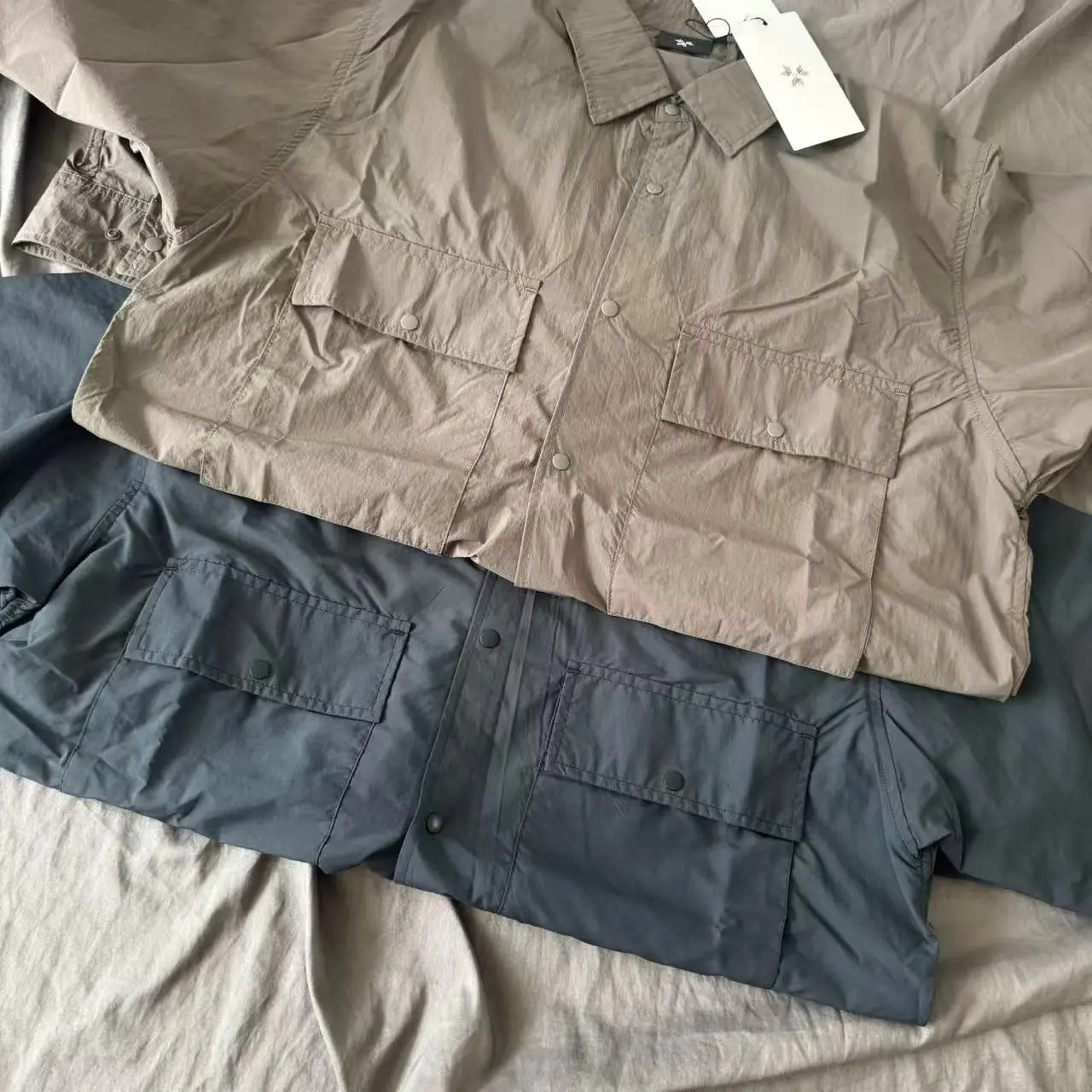 Outdoor GW Nylon Quick Dry Lightweight Long Sleeve Shirt Loose Fit Multi Pocket Functional Unisex Classic Style  Color